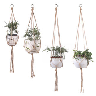 Hand-woven plant hanging basket, cotton rope sling basket