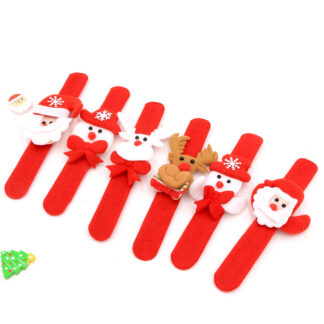 Christmas Flap Ring Glow Santa Claus Snowman Flap Ring Kindergarten Small Gift Children's Bracelet Decoration