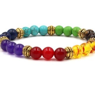 Natural Stone Colorful Chakra Energy Yoga Bracelet