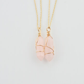 Geometric Hexagonal Column Quartz Necklace Pendant Natural Stone Bullet Crystal