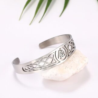 Handcrafted Stainless Steel Symbol And Celtic Design Bracelet