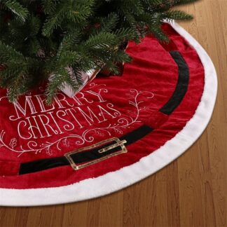 Red Velvet Cloth Christmas tree Skirt