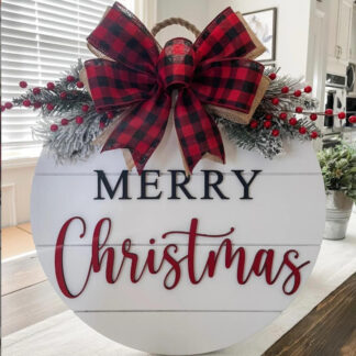 Wooden Christmas Wreath Door Decor