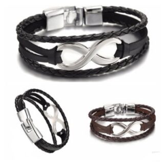 Lucky figure 8 leather bracelet bracelet