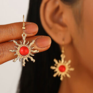 Vintage Sun Stud Earrings