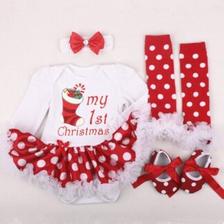 Newborn Christmas Outfit, Four-piece Baby Clothing Set