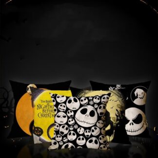 Linen Skull Halloween Pillow Cover, Nightmare Halloween Pillow Covers