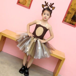 Reindeer Costume, Christmas Elk Dress, Sizes 2T - 8 yrs