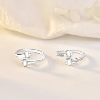 2 pcs New Creative Love Hug Couple Open Ring Fashion Ladies Men Punk Open Ring Jewelry Anniversary Special Gifts for Lovers