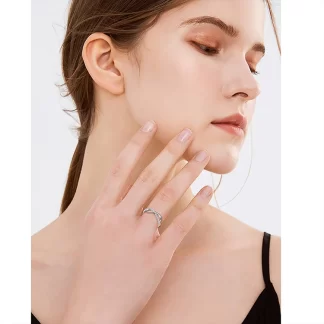 s925 silver simple adjustable rings infinity zircon rings