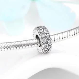 Real 925 Sterling Sliver like flower White CZ spacer Beads Charm for Bracelets Jewelry making Woman jewelry Wholesale lots bulk