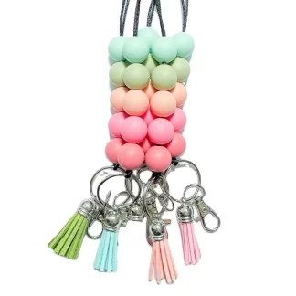 Silicone Beads Keychains Teacher lanyard Nurse Gift Student Gift Badge keychain Lanyard For Teacher Appreciation Gifts