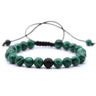 Healing Gemstone Matte Black Onyx Malachite for Couple Fashion Best friend Cheap Stylish Bracelet Jewelry obsidian quartz