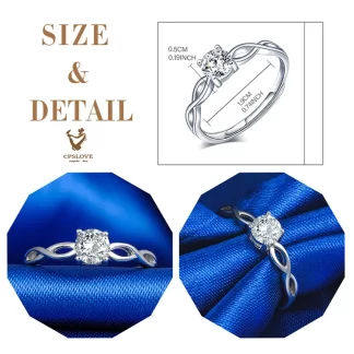 5925 silver ring diamond wedding rings women index finger