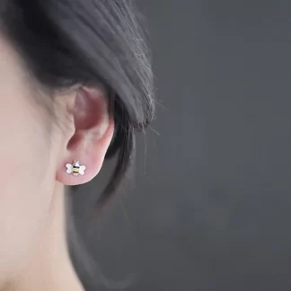 Real 925 Sterling Silver Lovely bee Earrings for Women Girls Gift Hot Fashion sterling-silver-jewelry Women Earrings