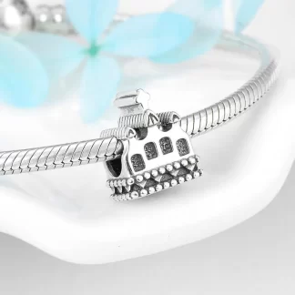 Real 925 sterling silver Vintage Pyramid with Evil clear CZ eye Beads Charms for Bracelet DIY Jewelry Making Wholesale Gift