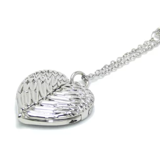 DIY Sublimation Angel Wings Necklace Heart Magnet Lock Pendant Memorial Day Souvenir Gifts Sublimation Necklace Blank With Chain