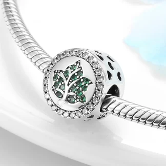 Real 925 sterling silver Desert green Cactus & Small pink Flowers with zircon fine Pendant Charms for Bracelets jewelry HOT SALE