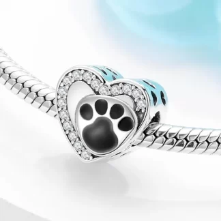 Real 925 sterling silver Cartoon Character dog beads with clear Zircon Charms for Bracelets Fashion jewelry Wholesale
