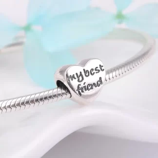 Real 925 Sterling Silver My best Friends Beads Charms fit Charms Bracelets Jewelry Woman Accessories Friendship Gift Hot Sale