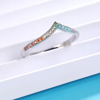 Qings 1.5MM Thin Band Rings Platinum Plated 925 Sterling Silver Cubic Zirconia Engagement Rings for Women Girls