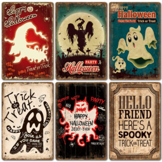 Halloween Vintage Iron Sheet Painting